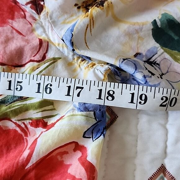 Tommy Bahama Floral 3/4 Long Sleeve Silk Cotton Blend Blouse - Picture 6 of 16